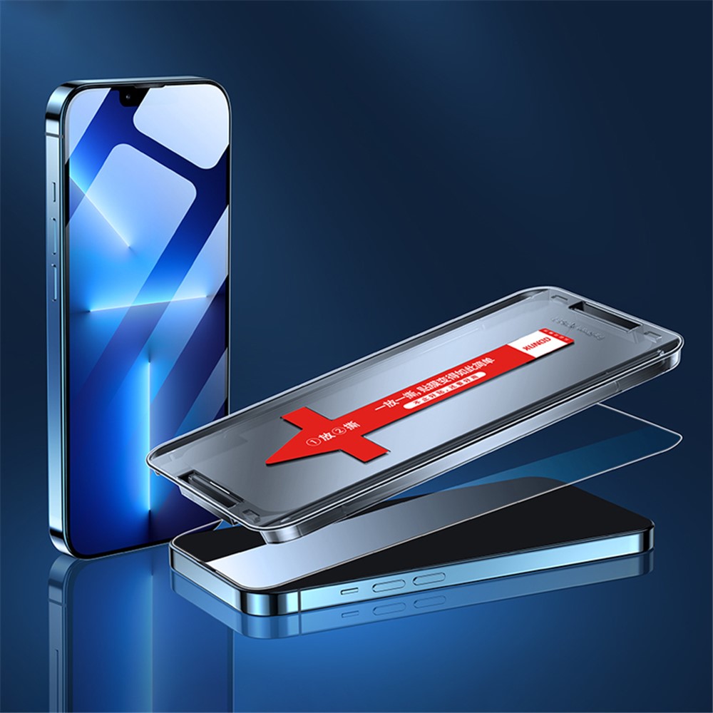 XUNDD For iPhone 14 6.1 inch 9H Hardness Tempered Glass Full Screen Protector with Dust-proof Net and Installation Tool-3