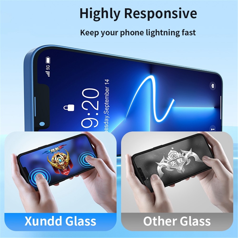 XUNDD For iPhone 14 6.1 inch 9H Hardness Tempered Glass Full Screen Protector with Dust-proof Net and Installation Tool-7