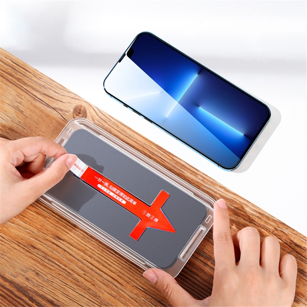 XUNDD For iPhone 14 Pro Max 6.7 inch Full Cover Tempered Glass Shatter-proof Screen Protector with Dust-proof Net and Installation Tool-6