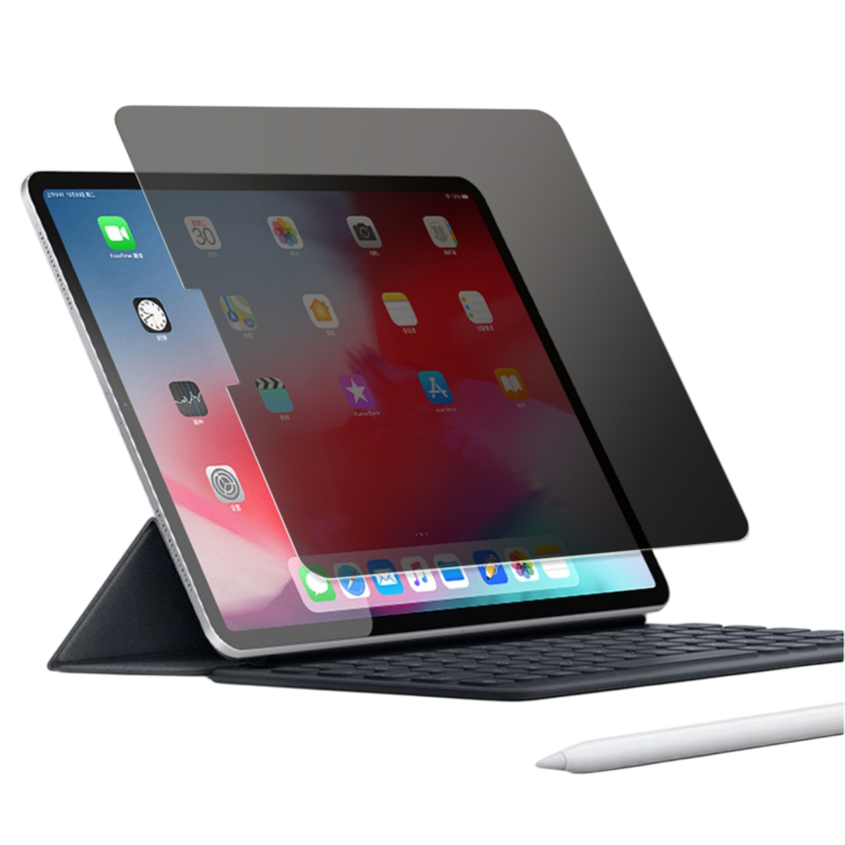 For iPad Air 13 (2026) / (2025) / (2024) Privacy Screen Protector Rounded Edge Anti Spy Tempered Glass Film - Black
