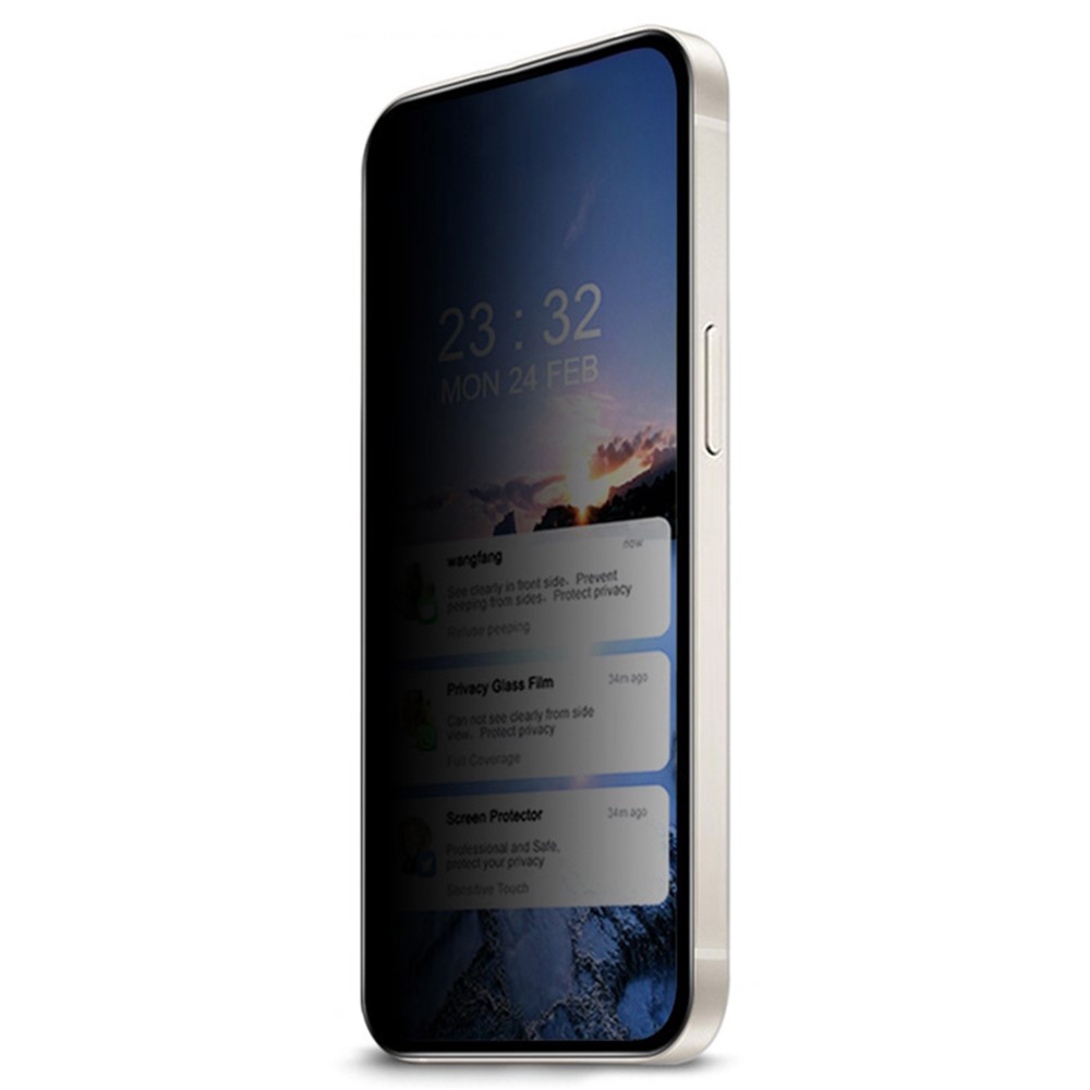 For iPhone 14 Plus Privacy Screen Protector Full Cover Corning Gorilla Glass Arc Edges Anti-Explosion Anti-Spy Film-3