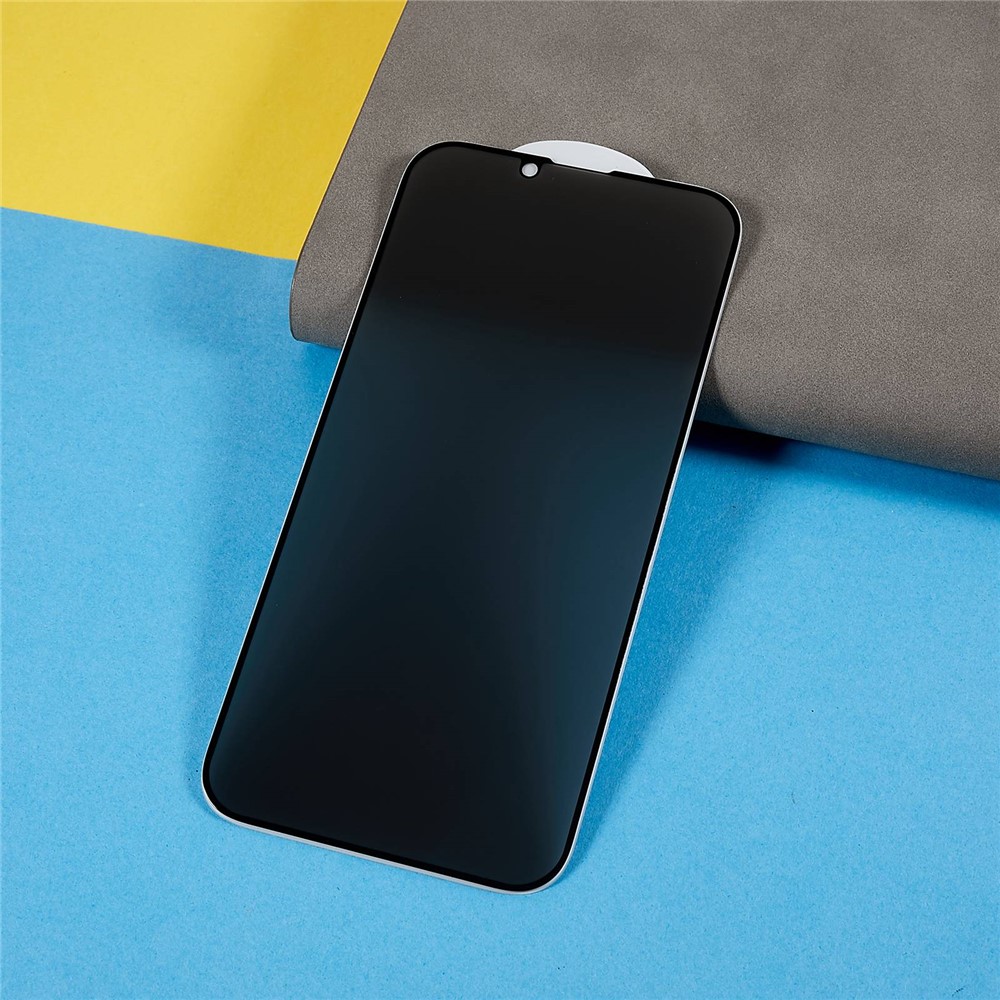 For iPhone 14 Full Coverage Anti-Spy Screen Protector Shatterproof Corning Gorilla Glass Arc Edges Private Film-4