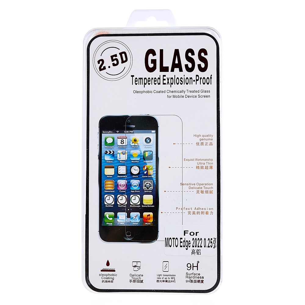 For Motorola Edge (2022) 5G Arc Edge Screen Protector Sensitive Touch High Aluminum-silicon Glass Silk Printing Tempered Glass Film-9