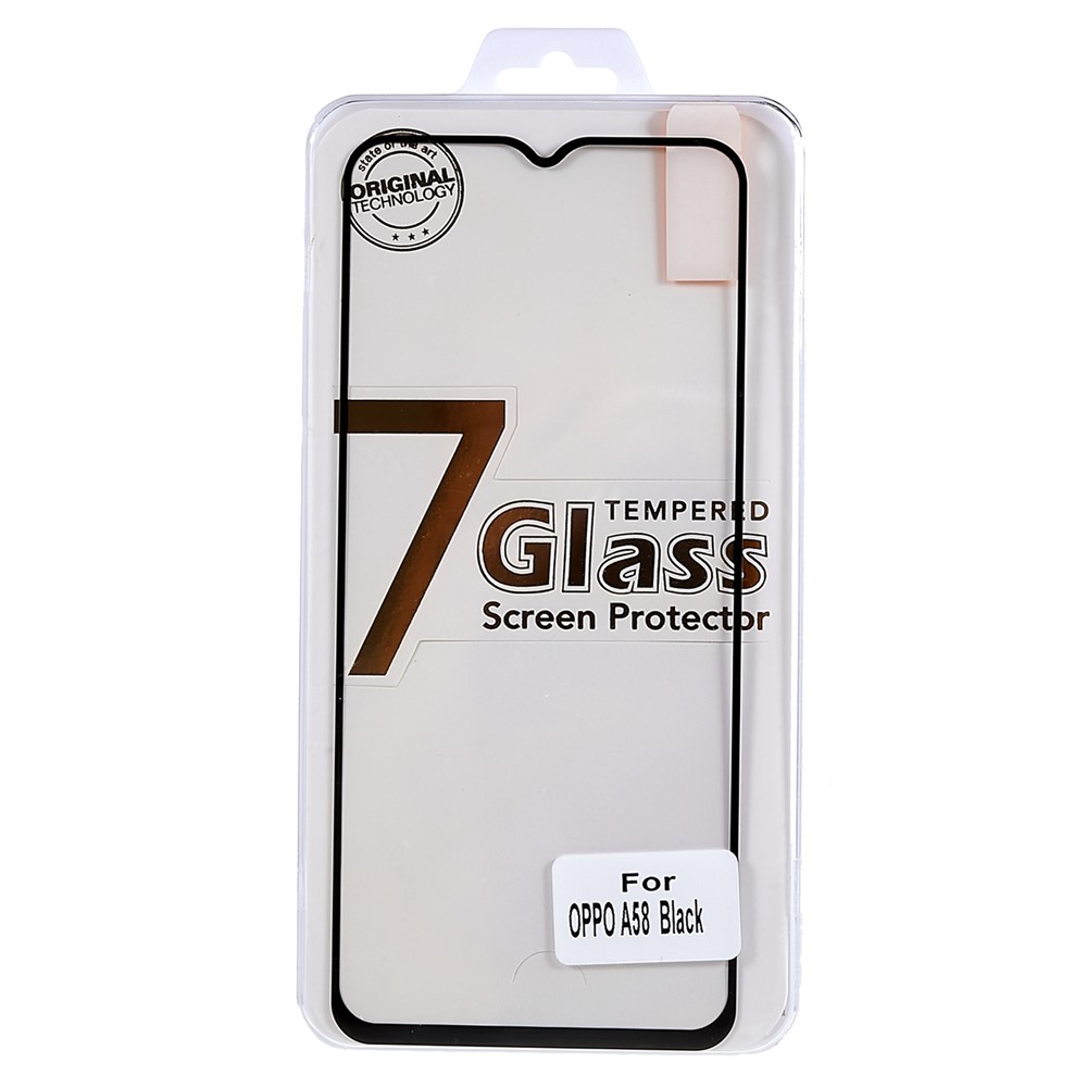 Anti-explosion Screen Protector For Oppo A58 5G, Tempered Glass Full Glue Silk Printing Black Edge Full Covering Film-9