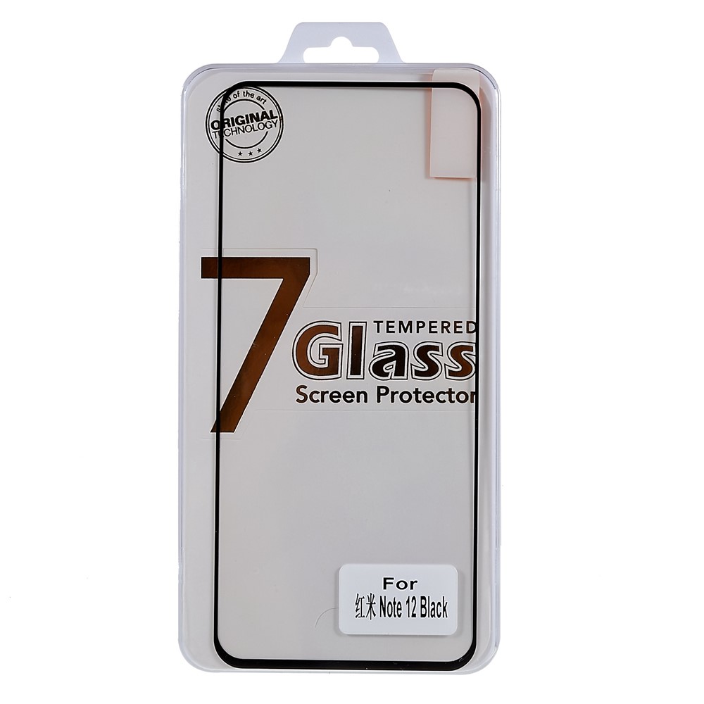 For Xiaomi Redmi Note 12 5G Full Covering Full Glue Silk Printing Anti-scratch Screen Protector Black Edge Tempered Glass Screen Film-9