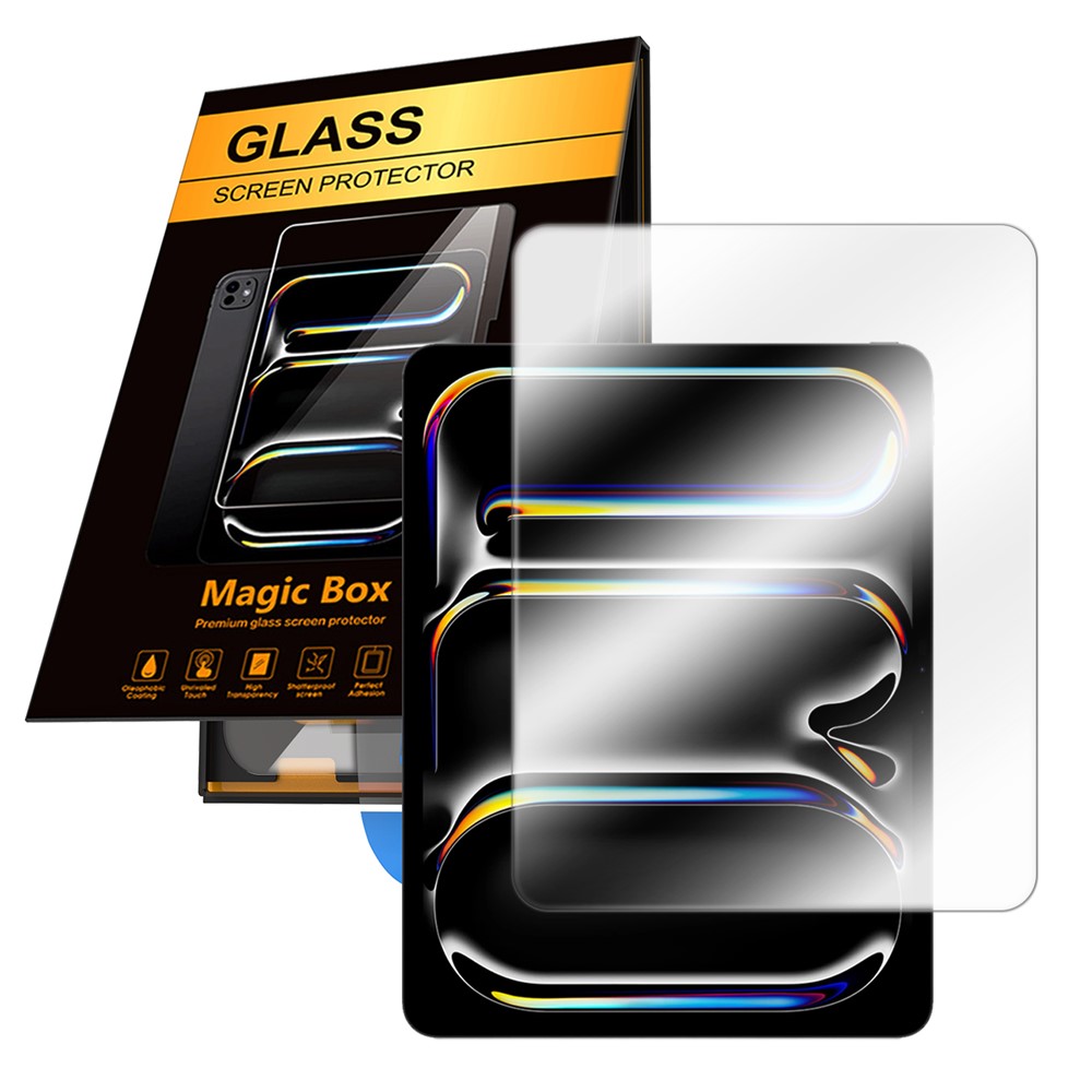 For iPad Pro 13 (2025) / (2024) Screen Protector HD Tempered Glass Film with Auto Dust-free Installation Tool (NOT Complete Covering) - Transparent