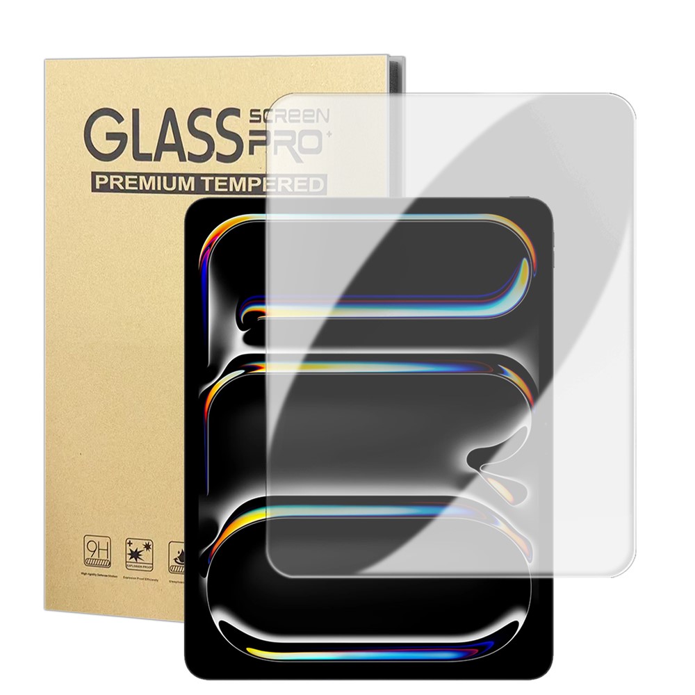 For iPad Pro 13 (2025) / (2024) High Definition Screen Protector Arc Edge Anti Fingerprint Tempered Glass Film (NOT Complete Covering) - Transparent