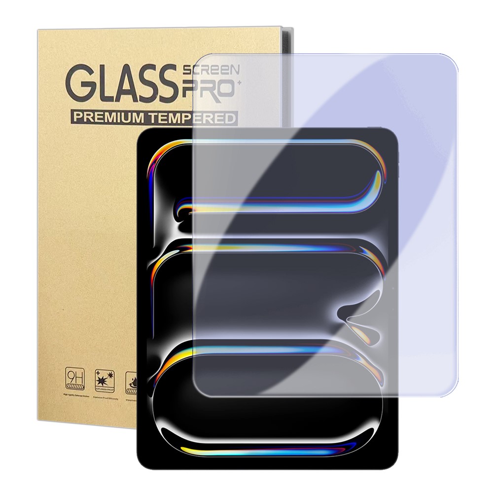 For iPad Pro 13 (2025) / (2024) Screen Protector Purple Light Eye Protection Anti Fingerprint Tempered Glass Film (NOT Complete Covering) - Transparent