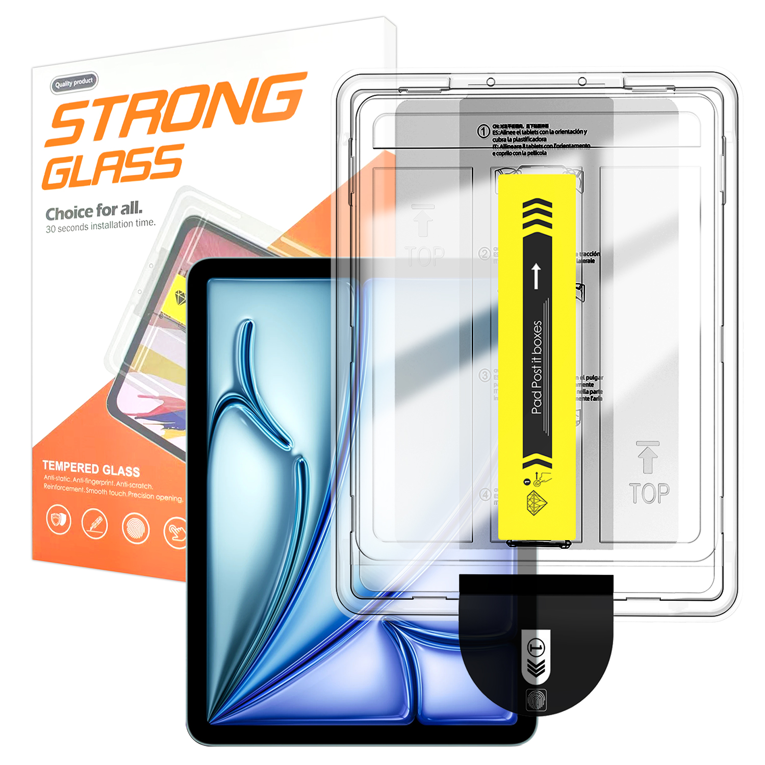 For iPad Air 13 (2026) / (2025) / (2024) Screen Protector Arc Edge Tempered Glass Film with Auto Dust-free Installation Tool (NOT Complete Covering) - Transparent - Transparent