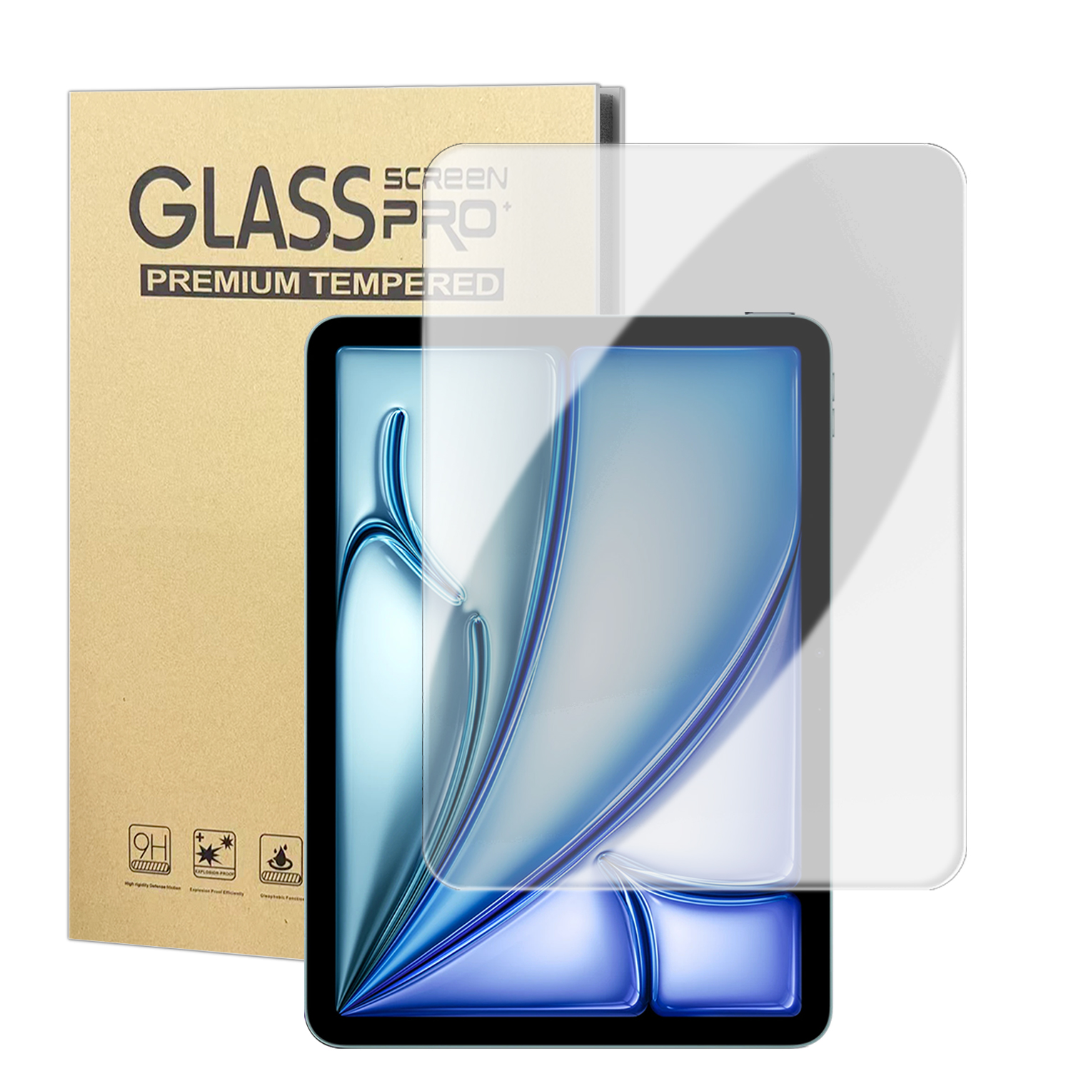 For iPad Air 11 (2026) / (2025) / (2024) High Definition Screen Protector Arc Edge Anti Fingerprint Tempered Glass Film (NOT Complete Covering) - Transparent