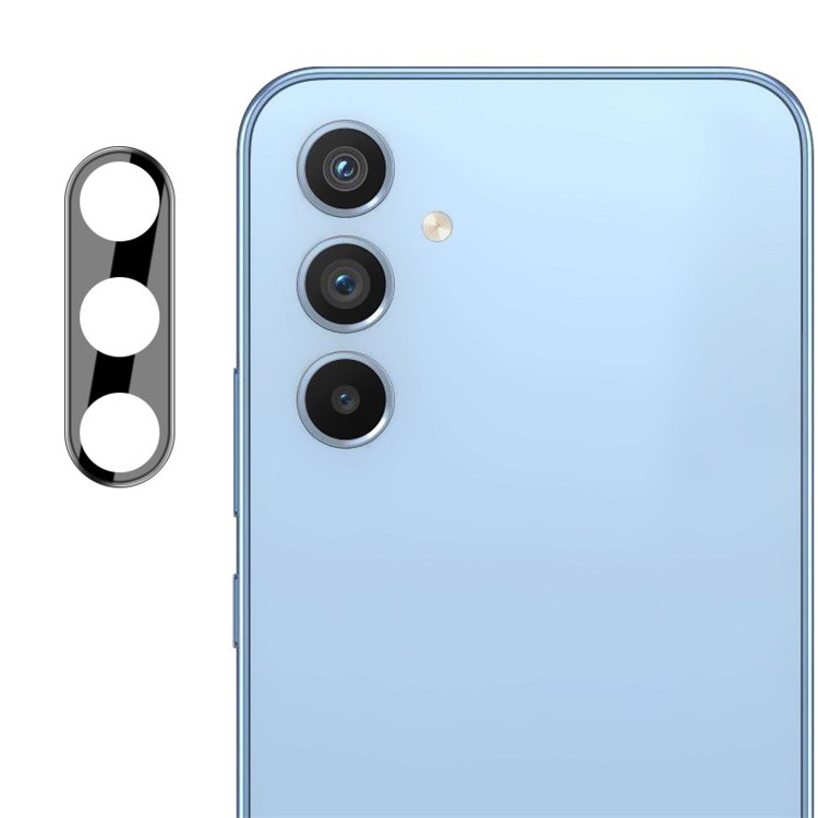 IMAK Pour Samsung Galaxy A54 5G Film D'objectif en Verre Trempé Transparent + Lentilles Acryliques Cap-capressements Came-camérice Installate (version Noire)-4
