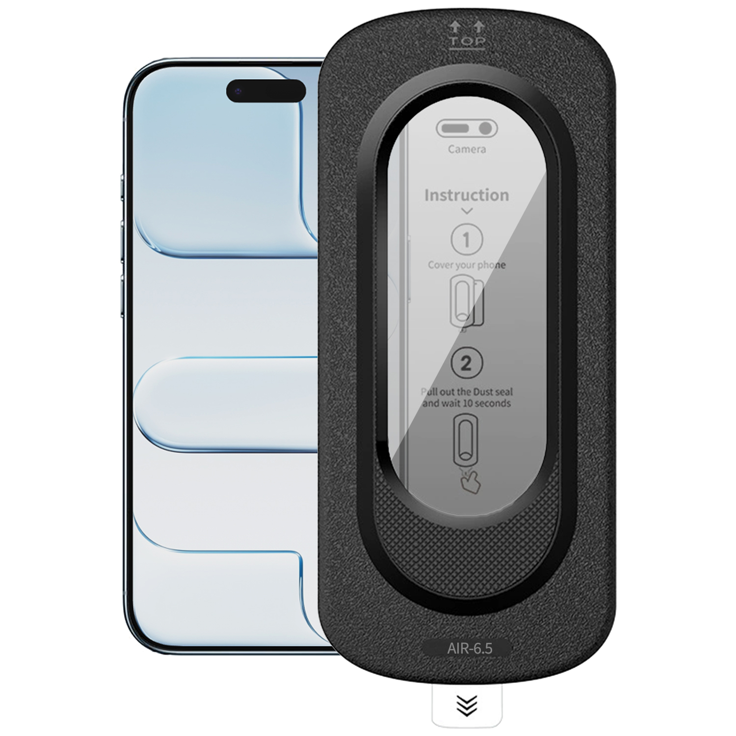 For iPhone Air Anti-Spy Full Screen Protector High Aluminium-silicon Glass Film with Dust Removal Installation Tool - Black
