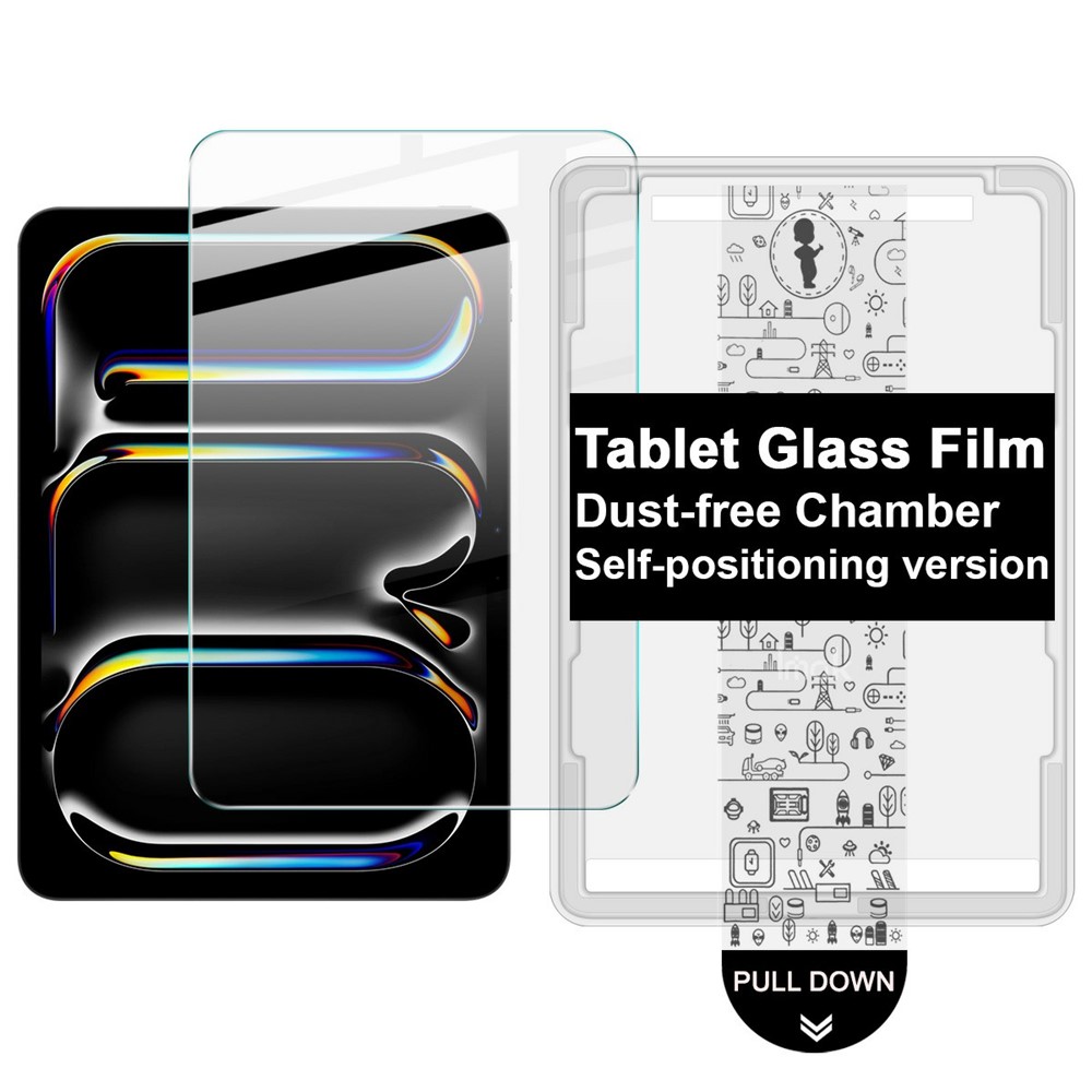 IMAK For iPad Pro 13 (2025)  /  (2024) Tempered Glass Full Screen Protector with Dust-free Installation Tool - Transparent
