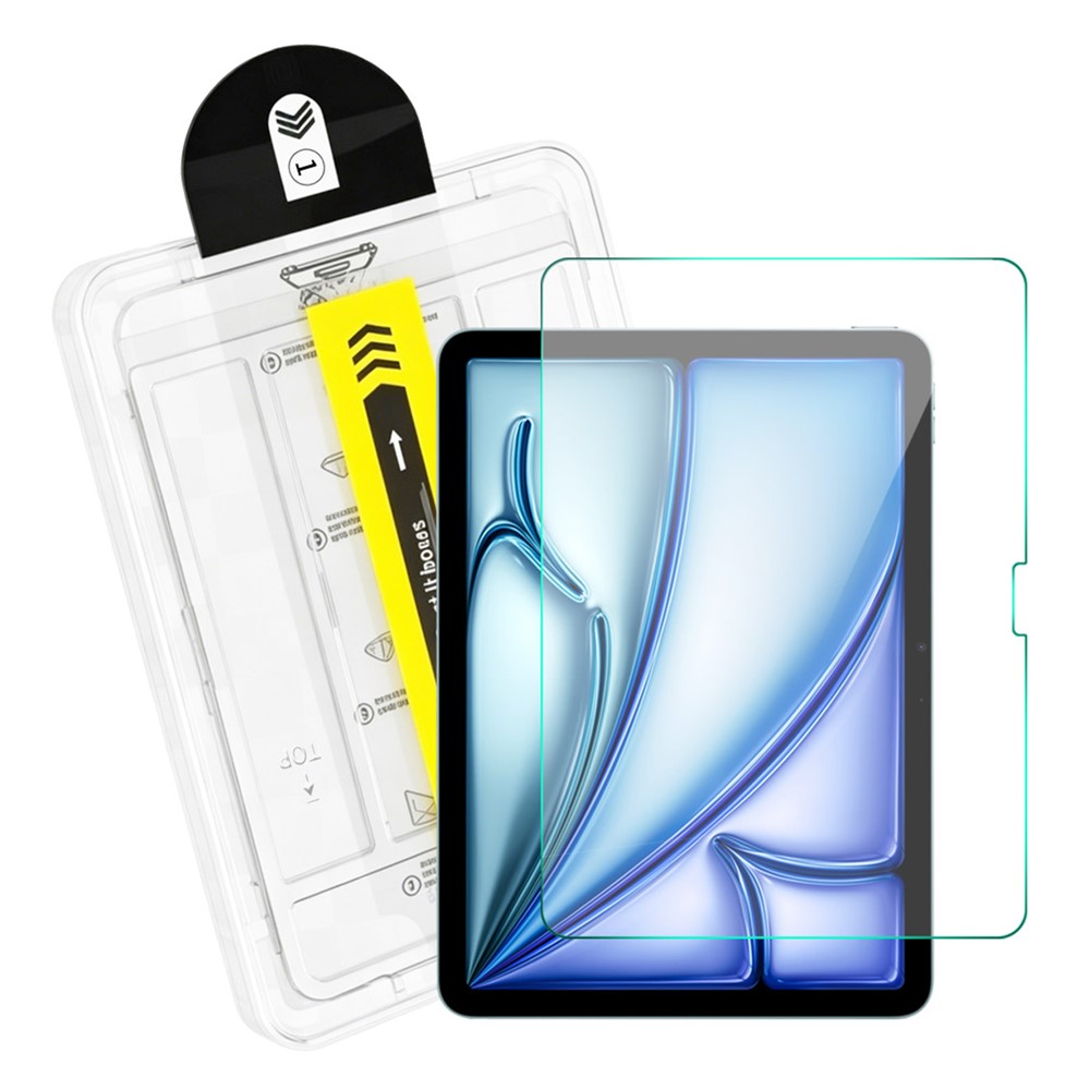 ENKAY HAT PRINCE 0.33mm Clear Film for iPad Air 11 (2026)  /  (2025)  /  (2024) Full Coverage Full Glue Tempered Glass Screen Protector with Installation Kit - Transparent