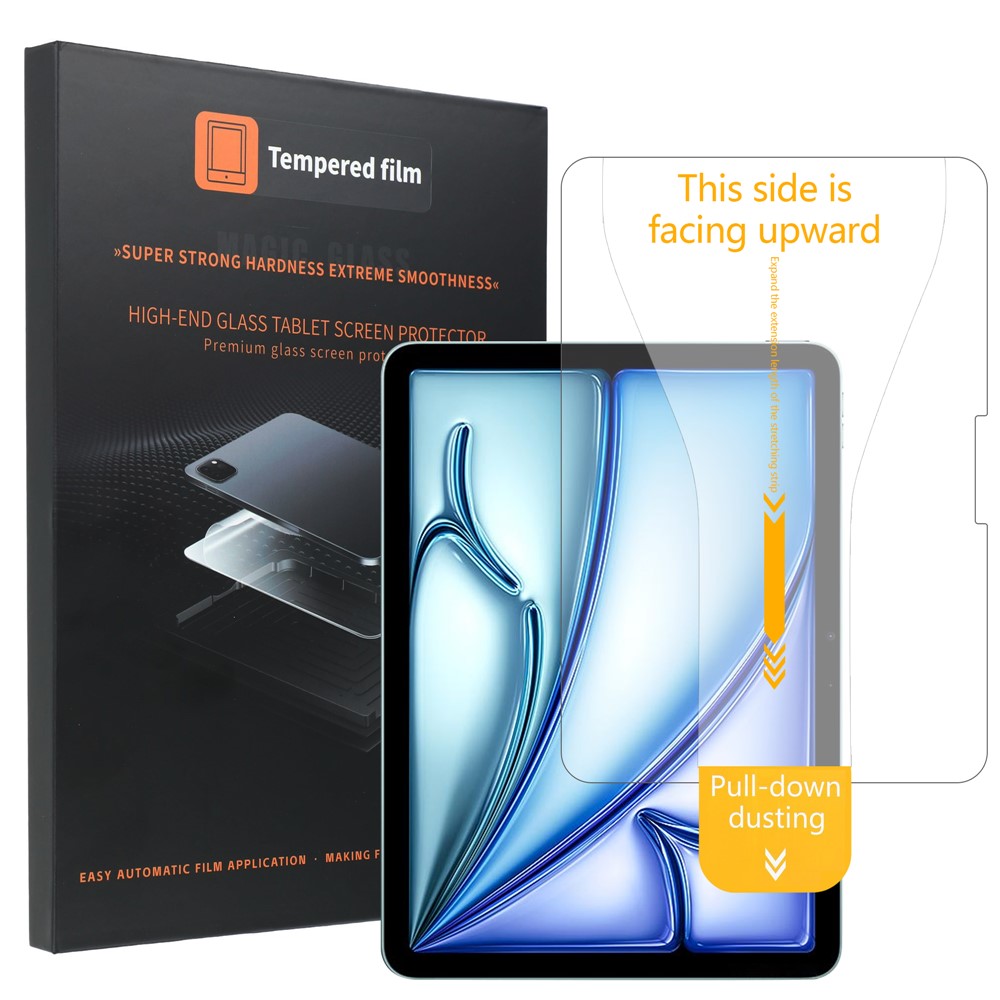 For iPad Air 13 (2026)  /  (2025)  /  (2024) HD Clear Full Screen Protector Tempered Glass Flim with Dust-free Installation Tool - Transparent