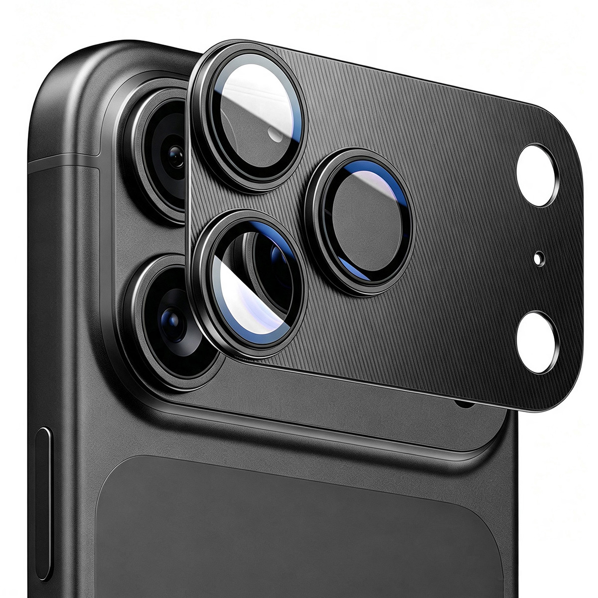 HAT PRINCE for iPhone 18 Pro Max Camera Lens Protector ENKAY Aluminium Alloy + Tempered Glass Lens Film - Black