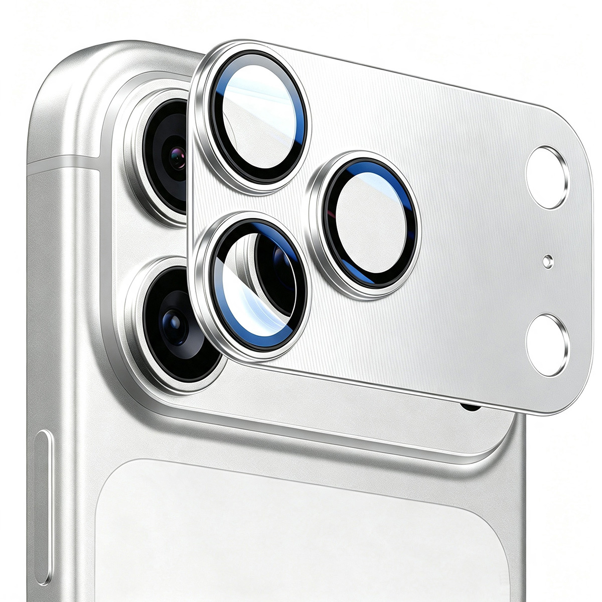 HAT PRINCE for iPhone 18 Pro Max Camera Lens Protector ENKAY Aluminium Alloy + Tempered Glass Lens Film - Silver