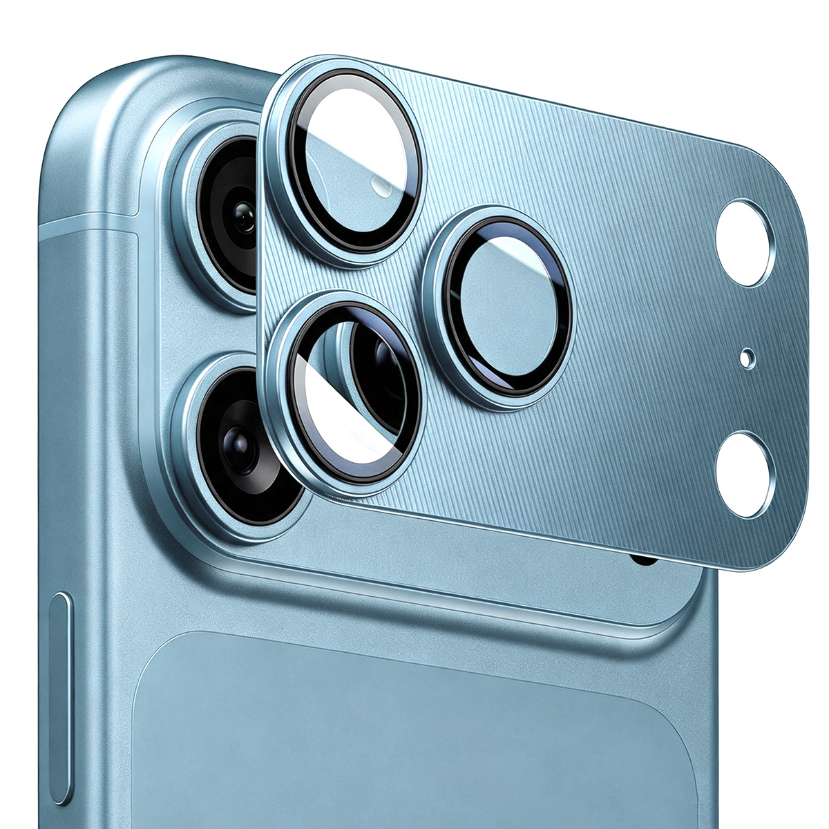 HAT PRINCE for iPhone 18 Pro Max Camera Lens Protector ENKAY  Aluminium Alloy + Tempered Glass Lens Film - Blue