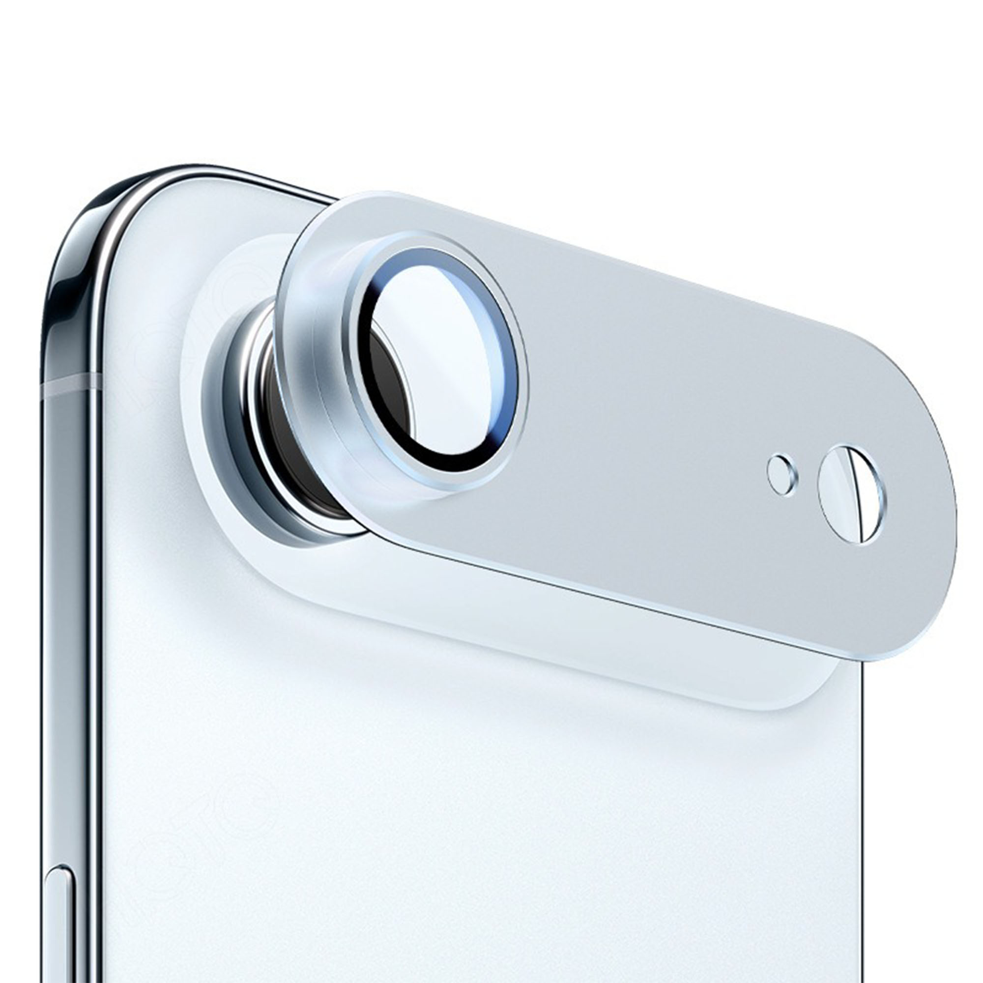 For iPhone Air Camera Lens Protector Aluminum Alloy+Tempered Glass One-Piece Design AR+AF Anti-Reflective Lens Film - Light Blue