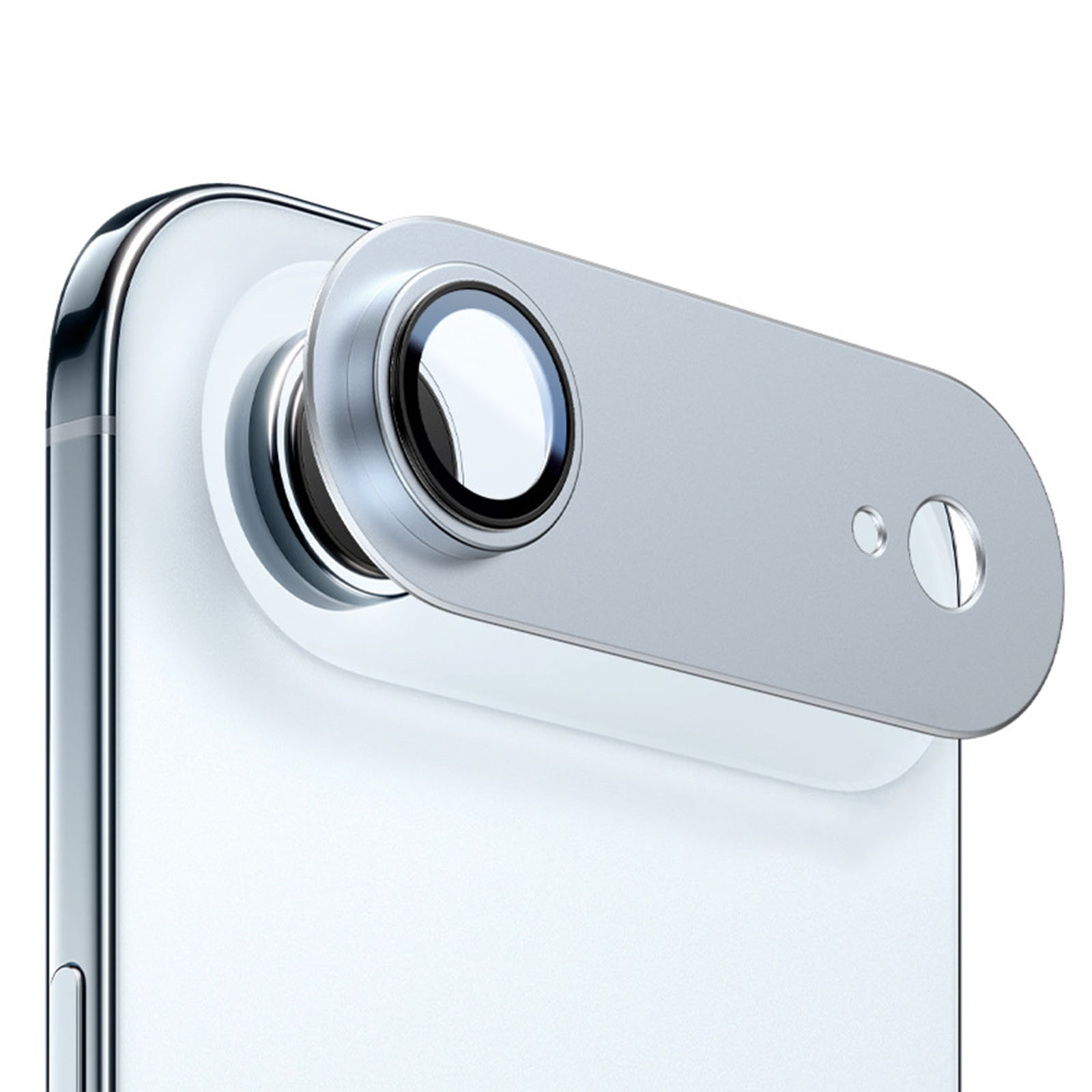 For iPhone Air Camera Lens Protector Step-Style Aluminum Alloy+Tempered Glass AR+AF Anti-Reflective Lens Film, Case Friendly - Light Blue