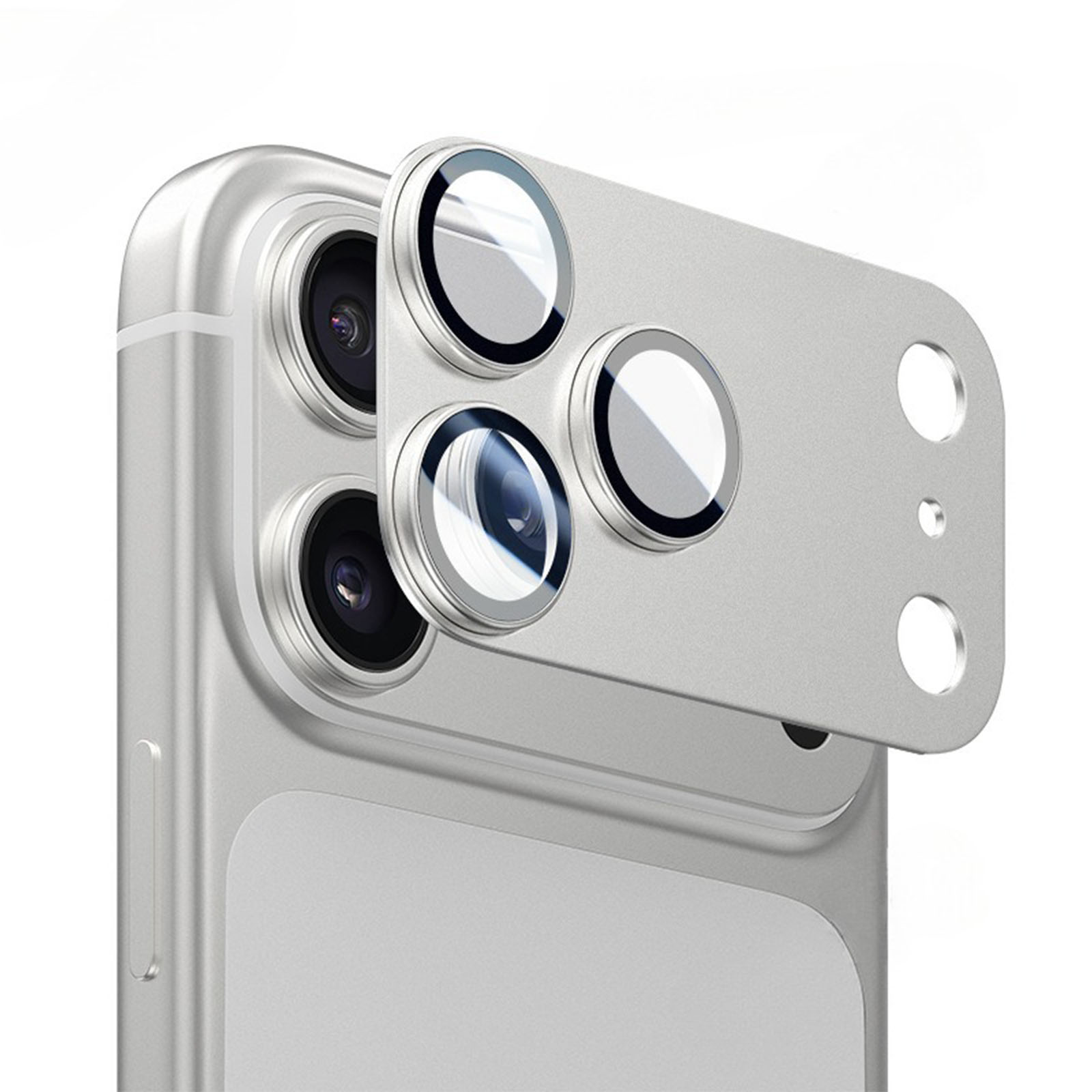 For iPhone 18 Pro Camera Lens Protector Aluminum Alloy+Tempered Glass One-Piece Design AR+AF Anti-Reflective Lens Film - Silver