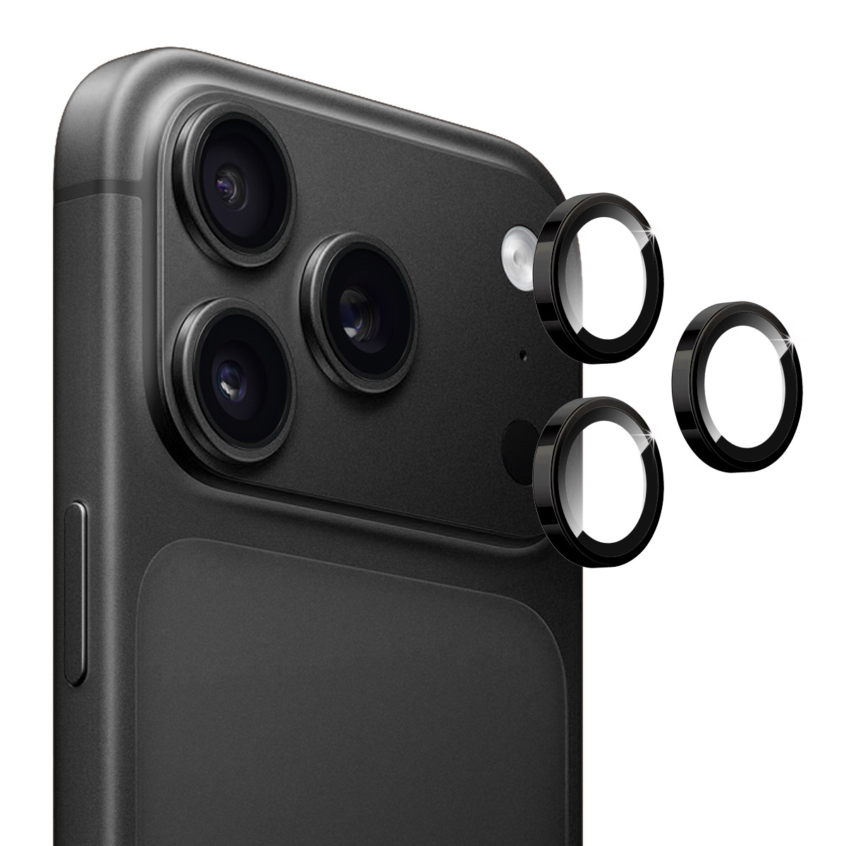 HAT PRINCE for iPhone 18 Pro / iPhone 18 Pro Max Camera Lens Film ENKAY Tempered Glass+Aluminum Alloy Lens Protector - Black