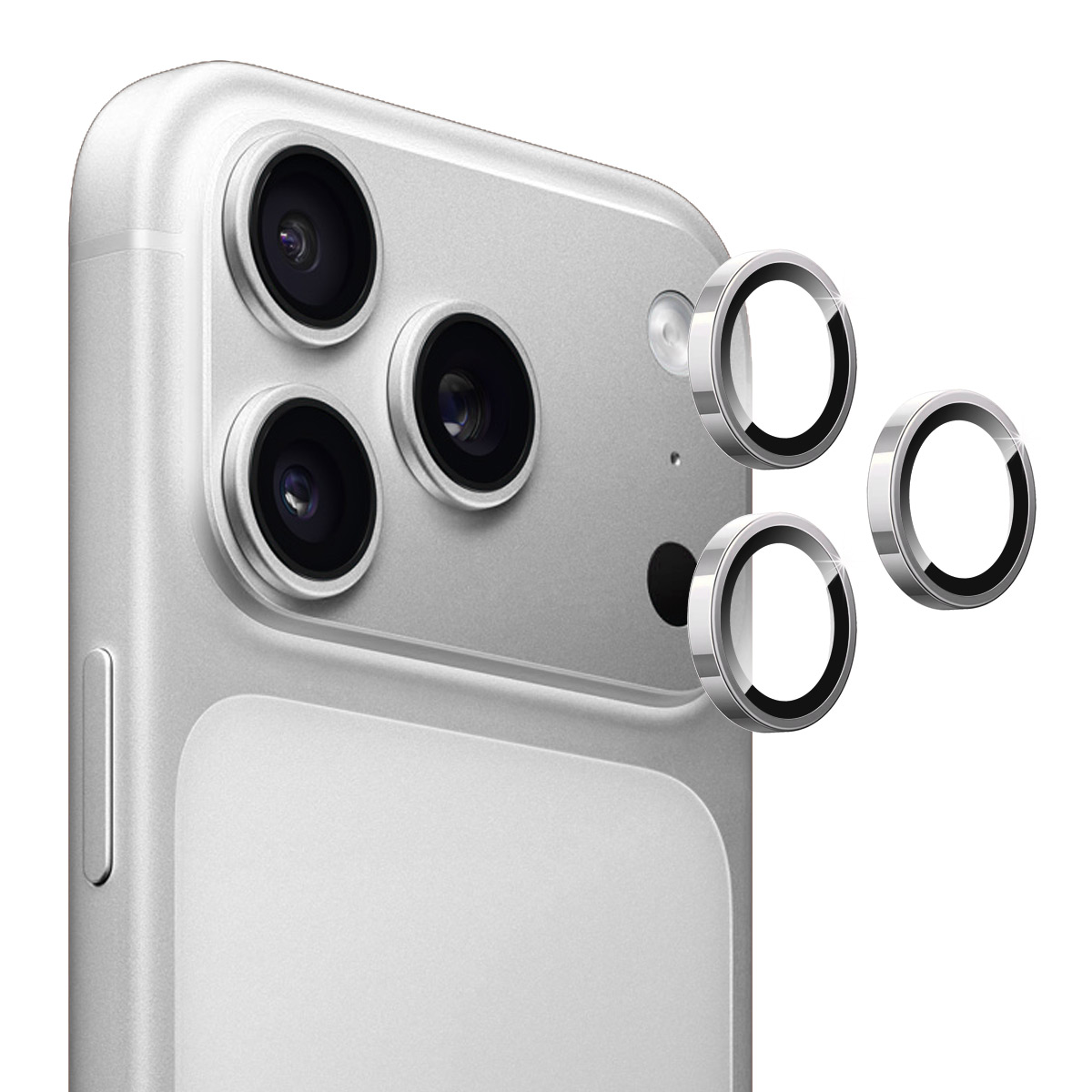 HAT PRINCE for iPhone 18 Pro / iPhone 18 Pro Max Camera Lens Film ENKAY Tempered Glass+Aluminum Alloy Lens Protector - Silver