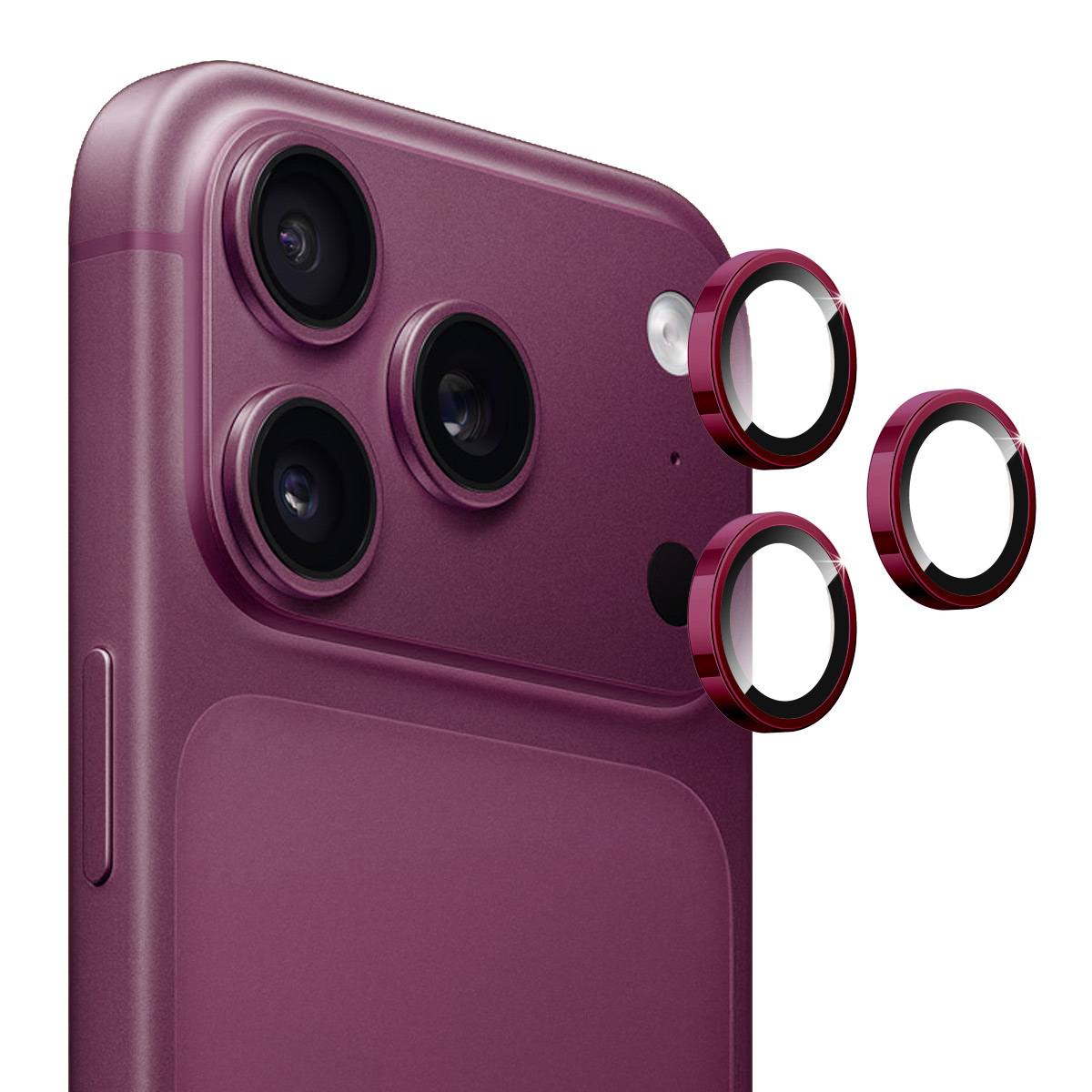 HAT PRINCE for iPhone 18 Pro / iPhone 18 Pro Max Camera Lens Film ENKAY Tempered Glass+Aluminum Alloy Lens Protector - Wine Red