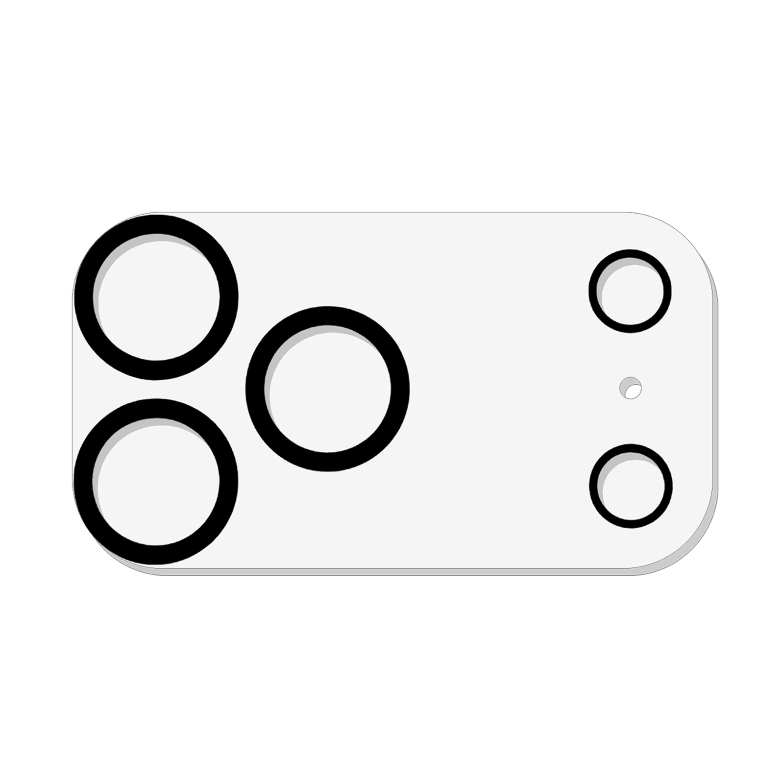 For iPhone 18 Pro Camera Lens Protector Black Circle Design HD Clear Tempered Glass Lens Film - Transparent