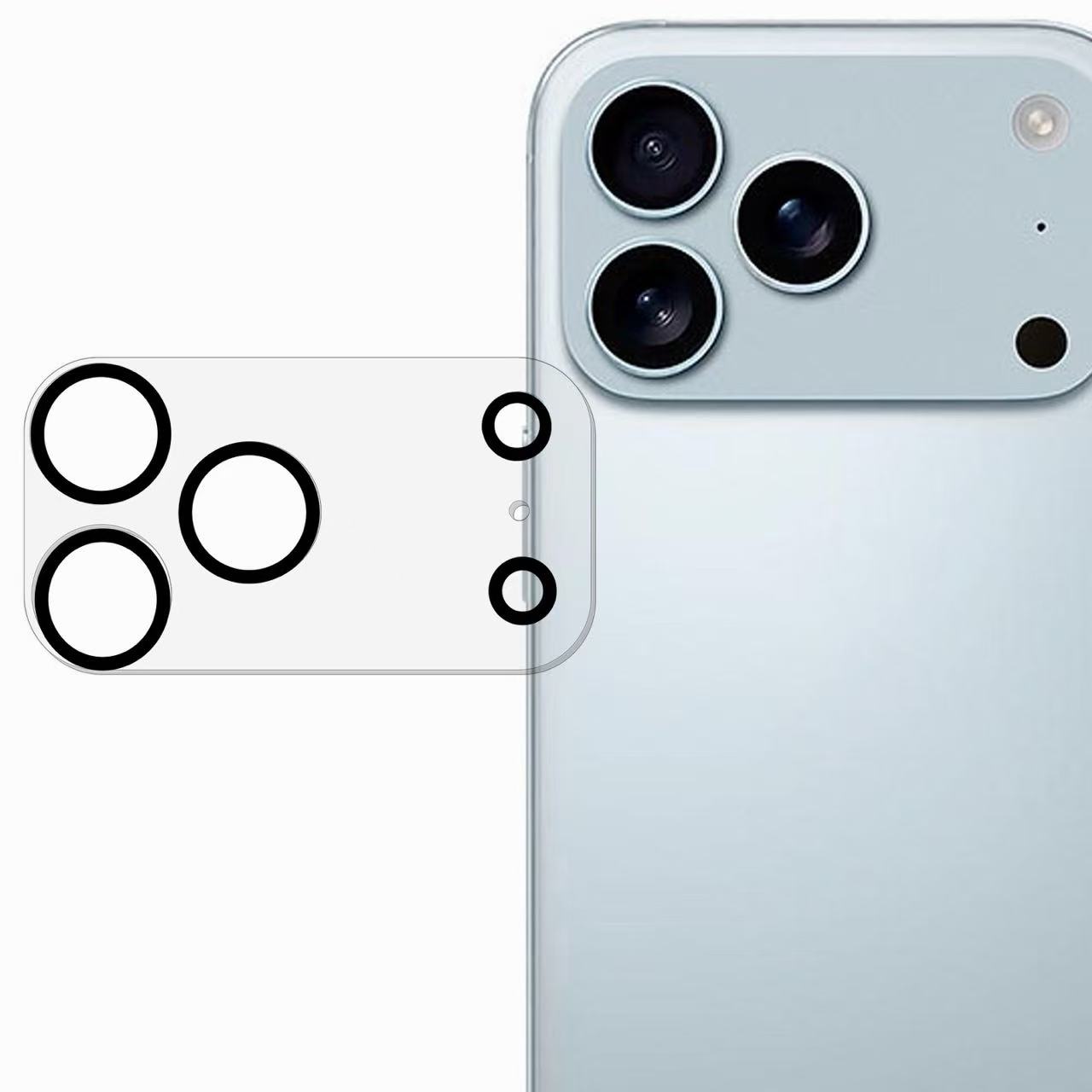 For iPhone 18 Pro Max Camera Lens Protector Cell Phone Silk Printing Tempered Glass Clear Lens Film - Transparent