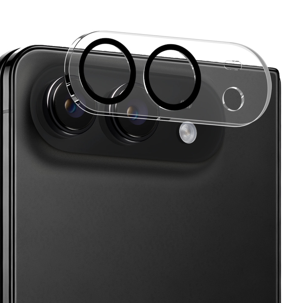 HAT PRINCE for iPhone Duo Camera Lens Protector ENKAY  Tempered Glass Lens Film with Black Ring - Transparent