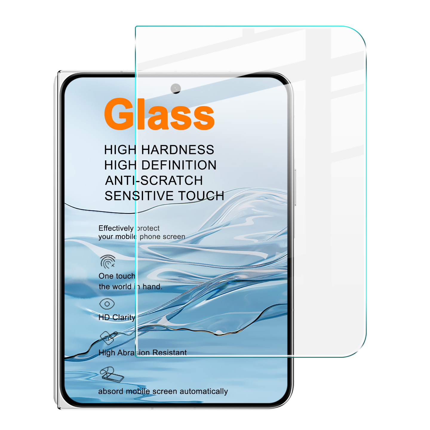 IMAK for iPhone Duo H Series Tempered Glass Screen Protector Shatter-Proof Protection (Not Complete Coverage) - Transparent