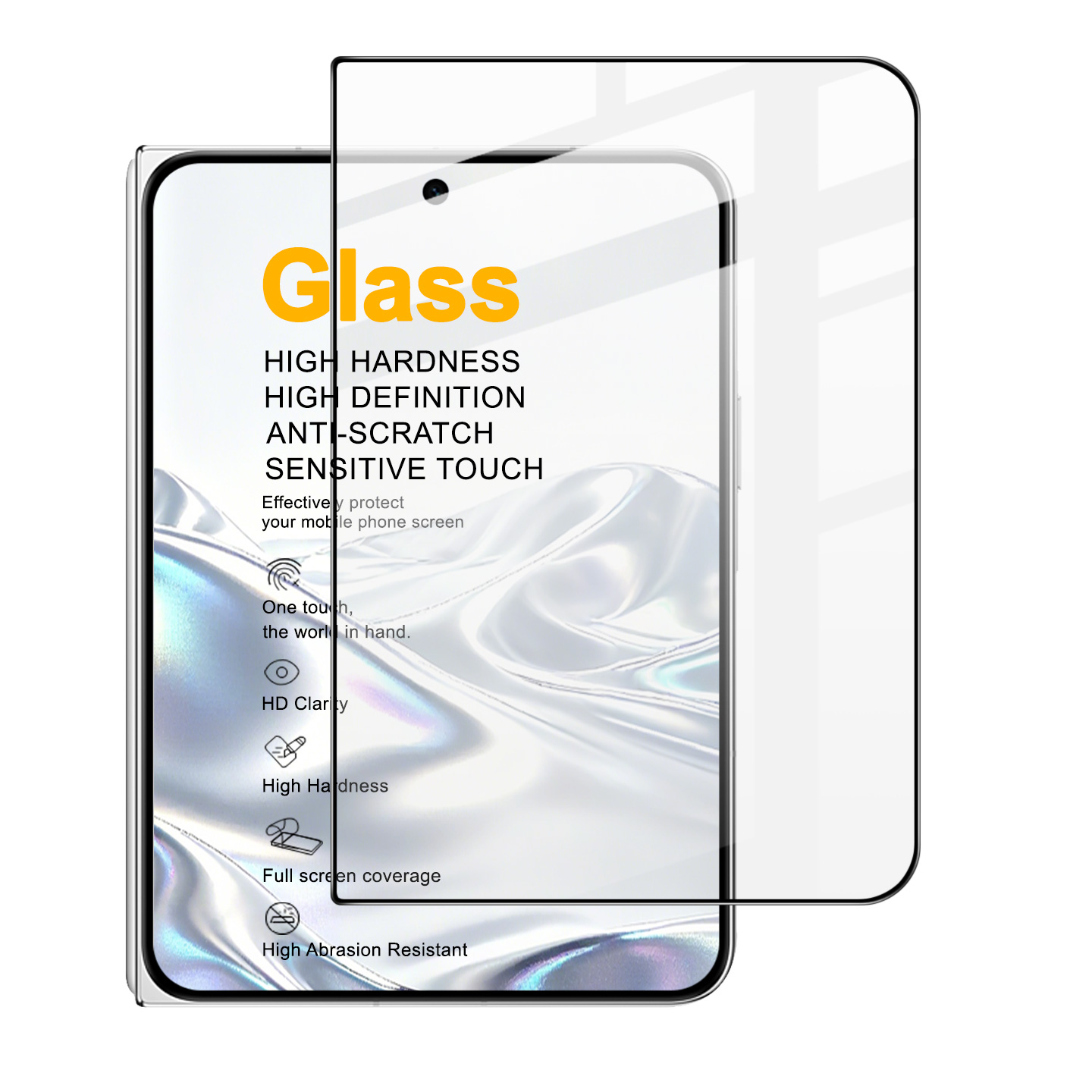 IMAK for iPhone Duo Pro+ Series HD Full Screen Tempered Glass Screen Protector Black Border - Transparent