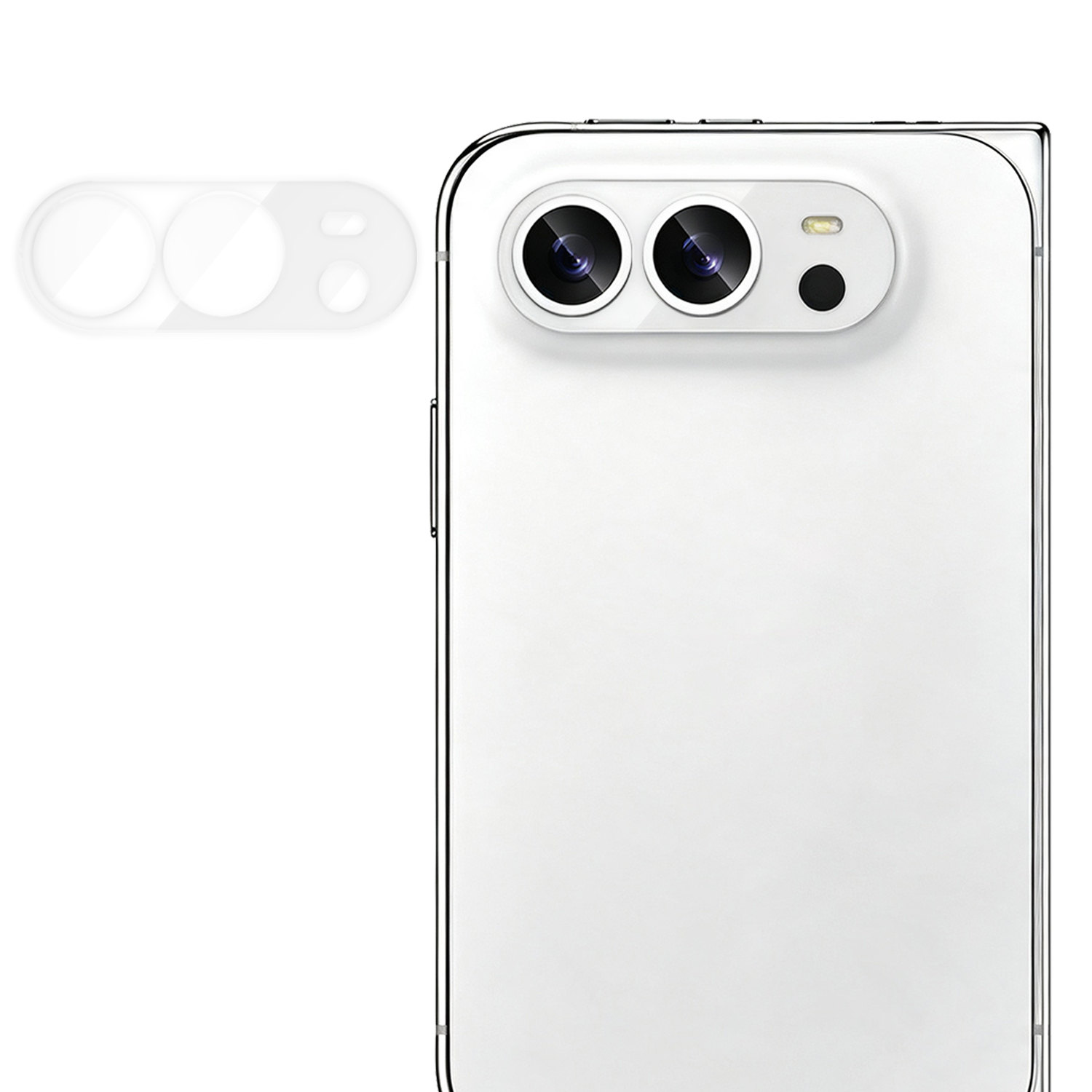 For iPhone Duo Full Cover Camera Lens Protector High Definition Anti Fingerprint AR Tempered Glass Lens Film - Transparent