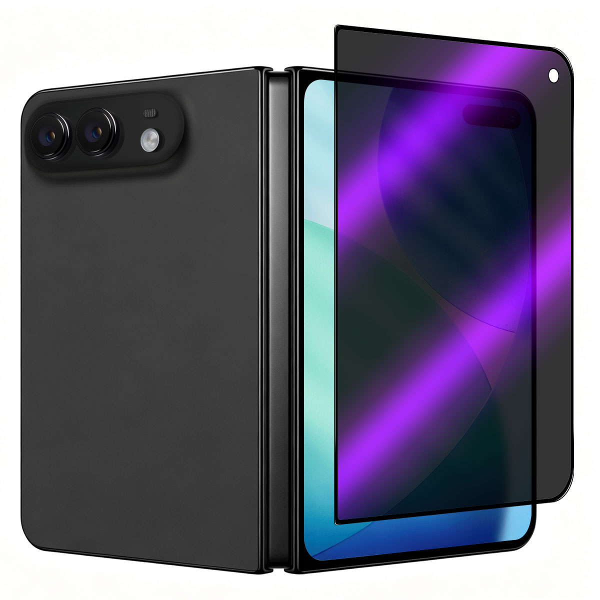 NORTHJO for iPhone Duo A++ Privacy Screen Protector Full Glue Silk Printing Anti Spy Anti-blue-ray Tempered Glass Film - Black