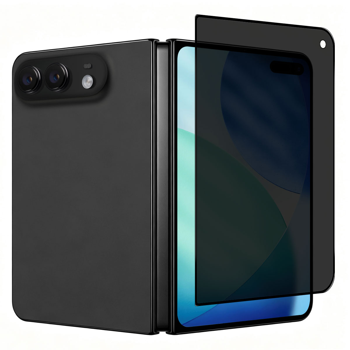 NORTHJO for iPhone Duo A++ Screen Protector Privacy Full Glue Silk Printing Anti-Spy Tempered Glass Film - Black