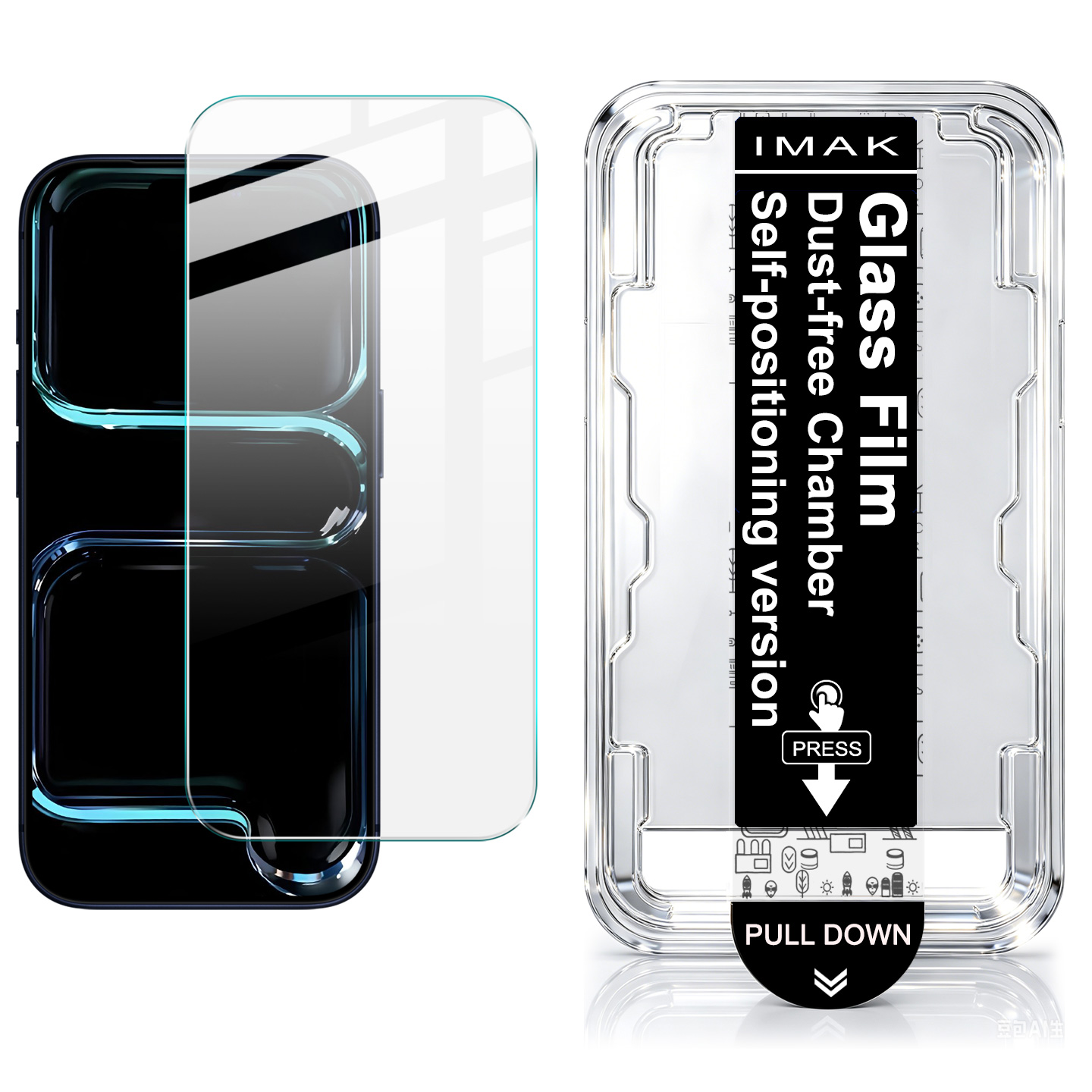 IMAK for iPhone 18 Pro Max H Series Tempered Glass Screen Protector Film with Dust-free Installation Tool - Transparent