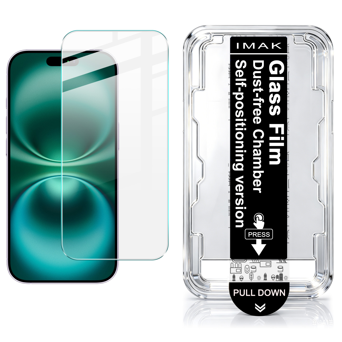IMAK for iPhone 18 Pro H Series Tempered Glass Screen Protector Film with Dust-free Installation Tool - Transparent