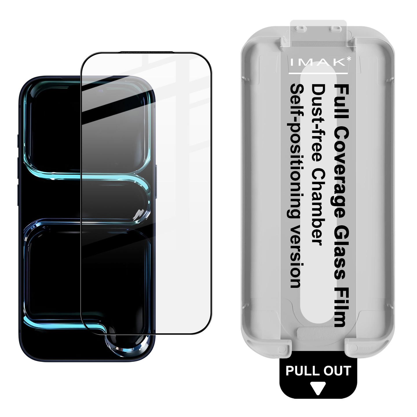 IMAK for iPhone 18 Pro Max Tempered Glass Full Screen Protector Full Glue Film with Dust-free Installation Tool - Black