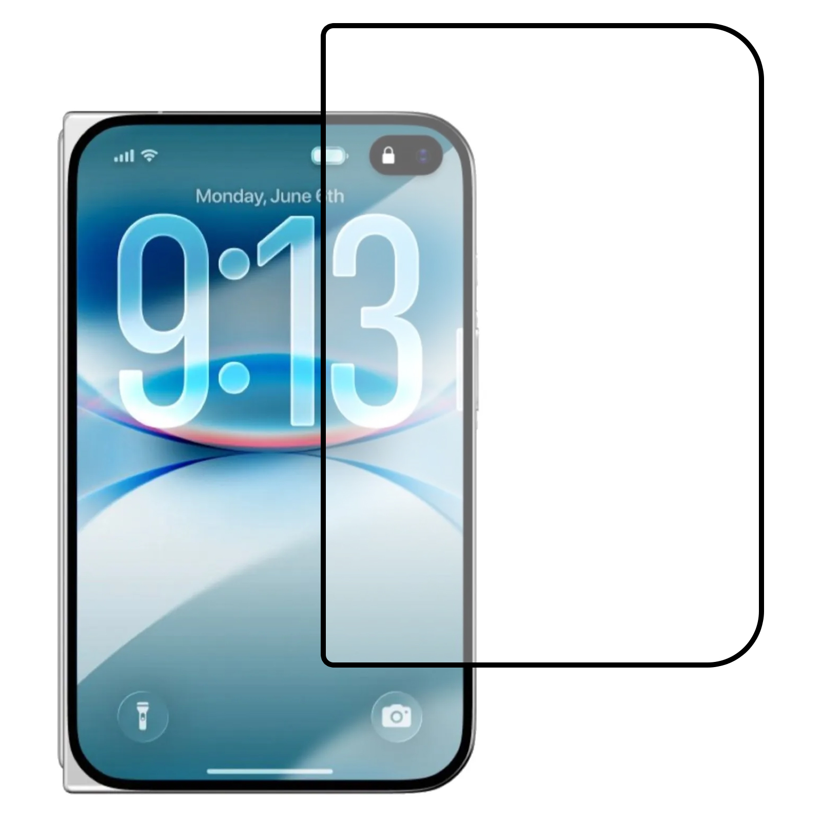 For iPhone Duo Full Screen Protector High Aluminium-Silicon Glass Full Glue Silk Printing HD Film - Transparent