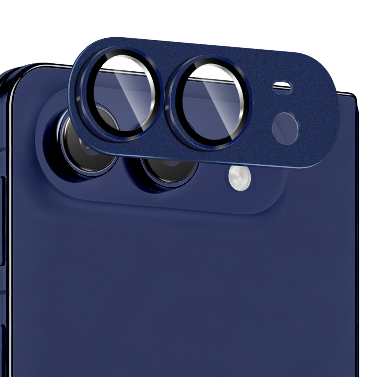 HAT PRINCE for iPhone Duo ENKAY Camera Lens Protector Matte AR Metal + Tempered Glass Lens Film - Dark Blue