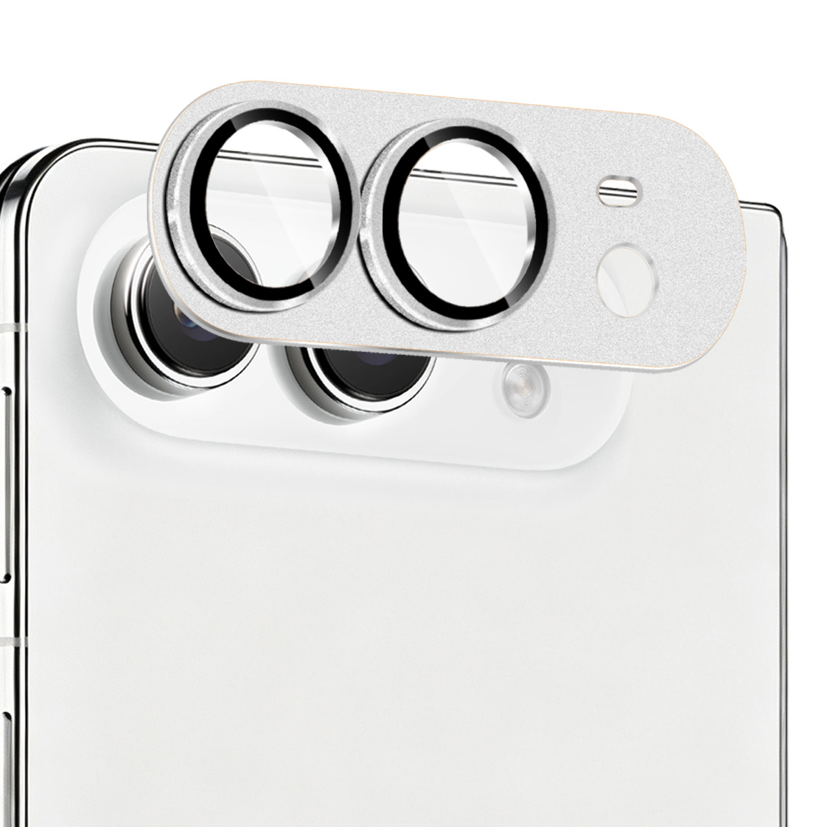 HAT PRINCE for iPhone Duo ENKAY  Camera Lens Protector Matte AR Metal + Tempered Glass Lens Film - Silver