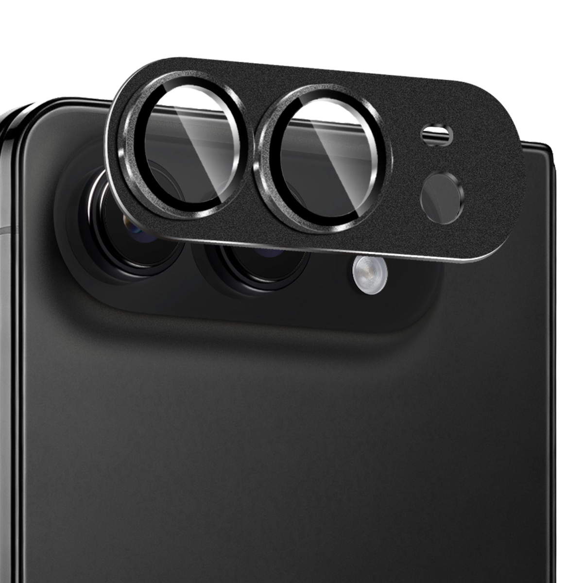HAT PRINCE for iPhone Duo ENKAY  Camera Lens Protector Matte AR Metal + Tempered Glass Lens Film - Black