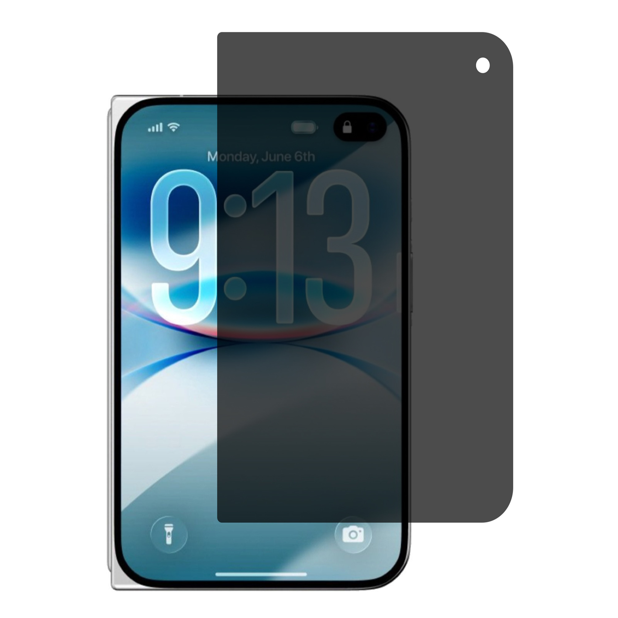 For iPhone Duo Privacy Screen Protector Tempered Glass Anti Peep Film Full Coverage - Black