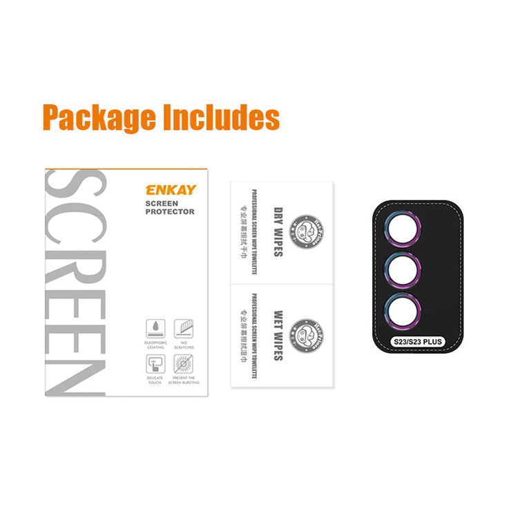 Enkay Hat Prince Camera Lins Protector Для Samsung Galaxy S23 / S23+, 1 Набор Алюминиевого Сплавного Кольцо с Сплавным Кольцом - Фиолетовый-7