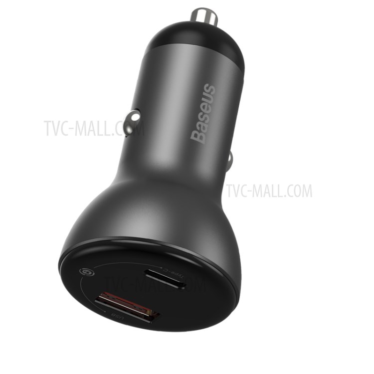 BASEUS Dual Digital Display PPS Car Quick Charger C+U 45W - Gray-8
