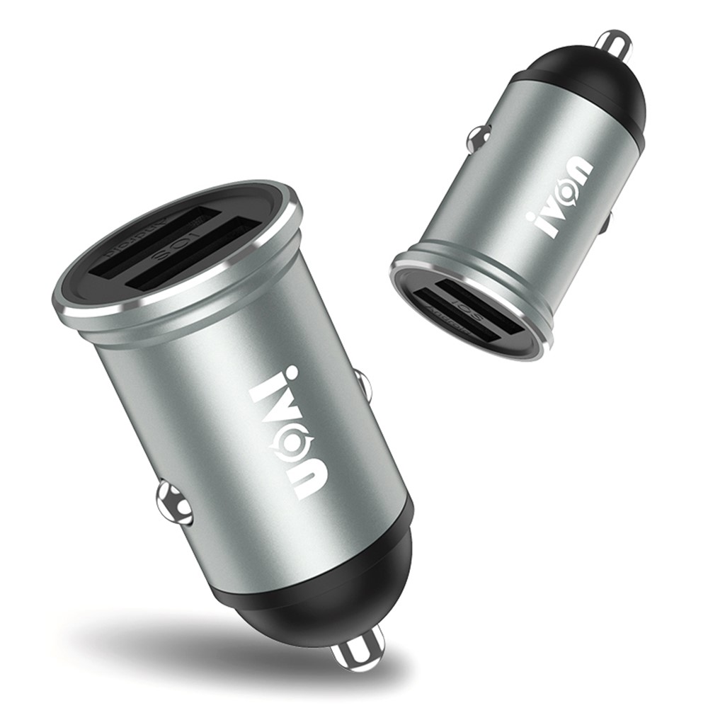 IVON CC37 3.1A Dual USB Fast Charging Car Charger with Cable for iOS Android-2