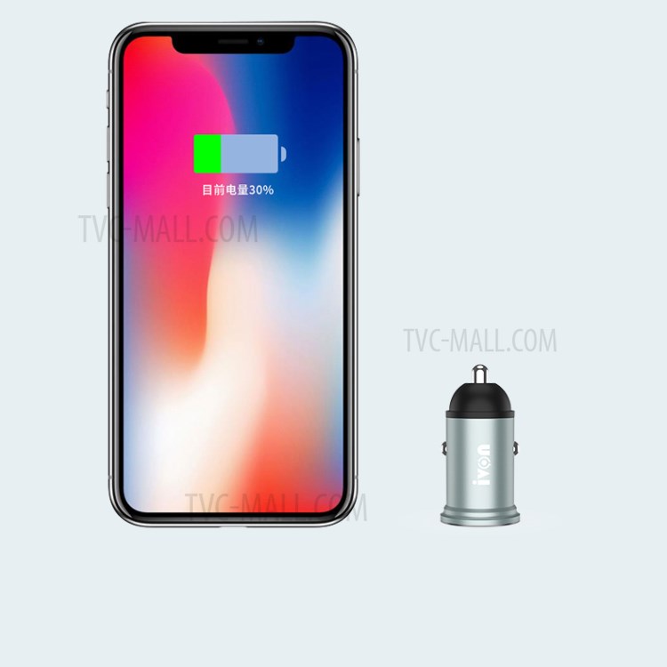 IVON CC37 3.1A Dual USB Fast Charging Car Charger with Cable for iOS Android-8