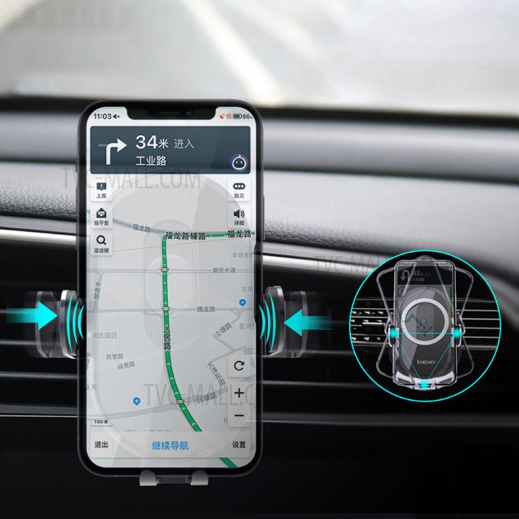 15W Magnetic Qi Car Wireless Charger Auto Smart Scan Fast Charging Holder Car Air Vent Mount for iPhone 12-11