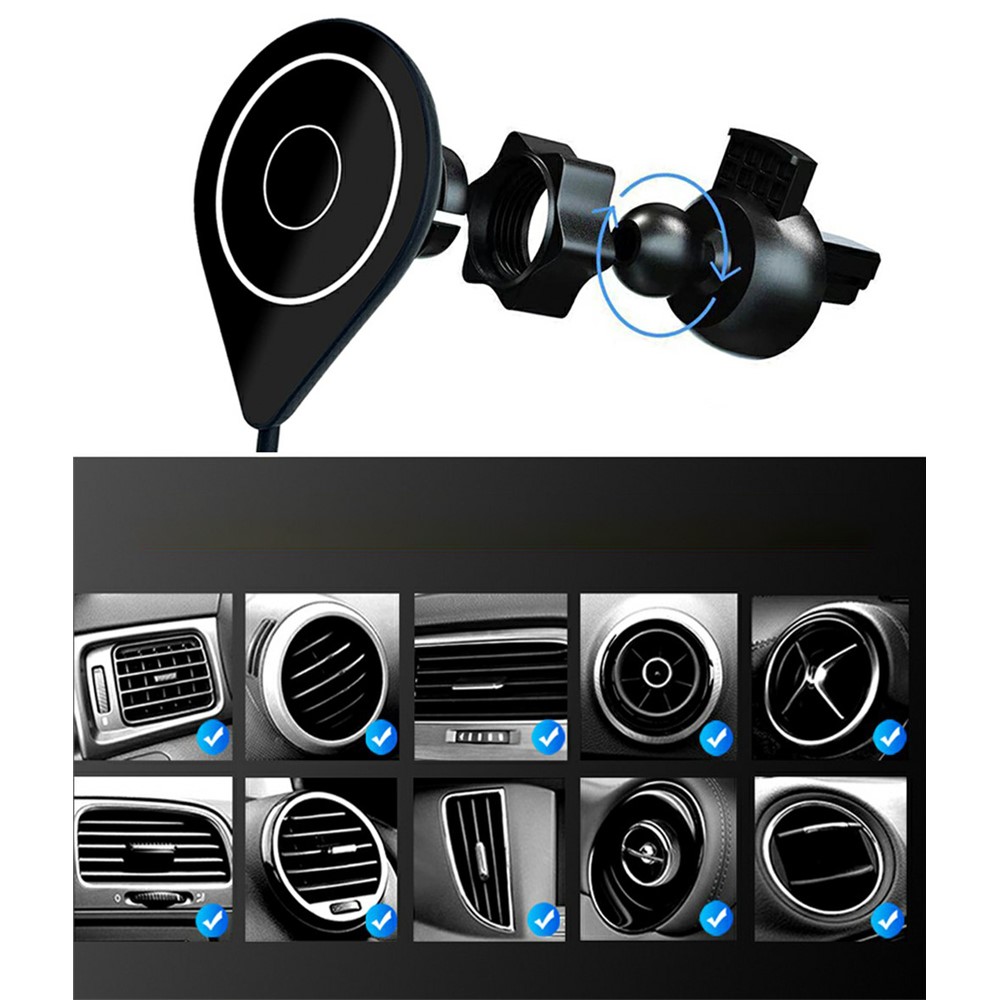 C15 15W Car Magnetic Wireless Charger Air Vent Mount Phone Fast Charging Stand for iPhone 13/12 Series-7